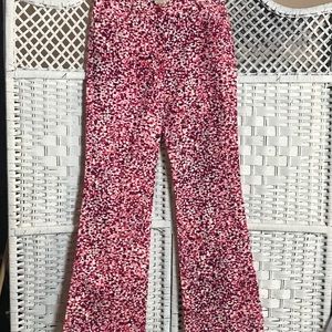 Max Azria Women pink pooka dot Wide Leg Dress pant